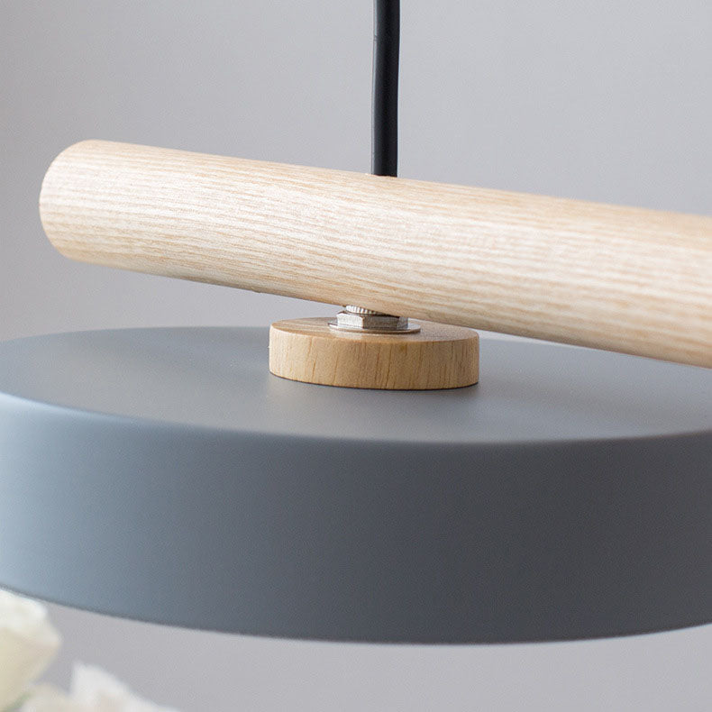 Skandinavische runde Harzvogel-Holz-lineare Insel LED-Kronleuchter-Leuchte