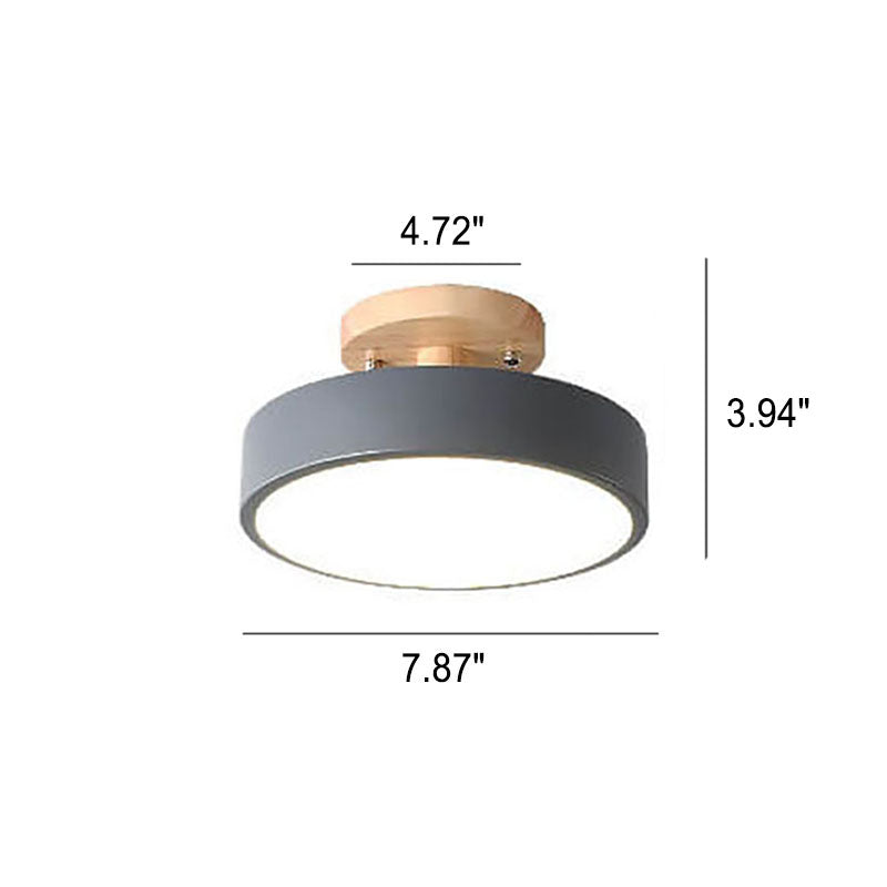 Skandinavische runde LED-Deckenleuchte mit halbem Abstand zur Decke