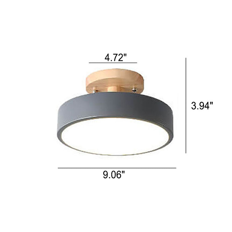 Skandinavische runde LED-Deckenleuchte mit halbem Abstand zur Decke