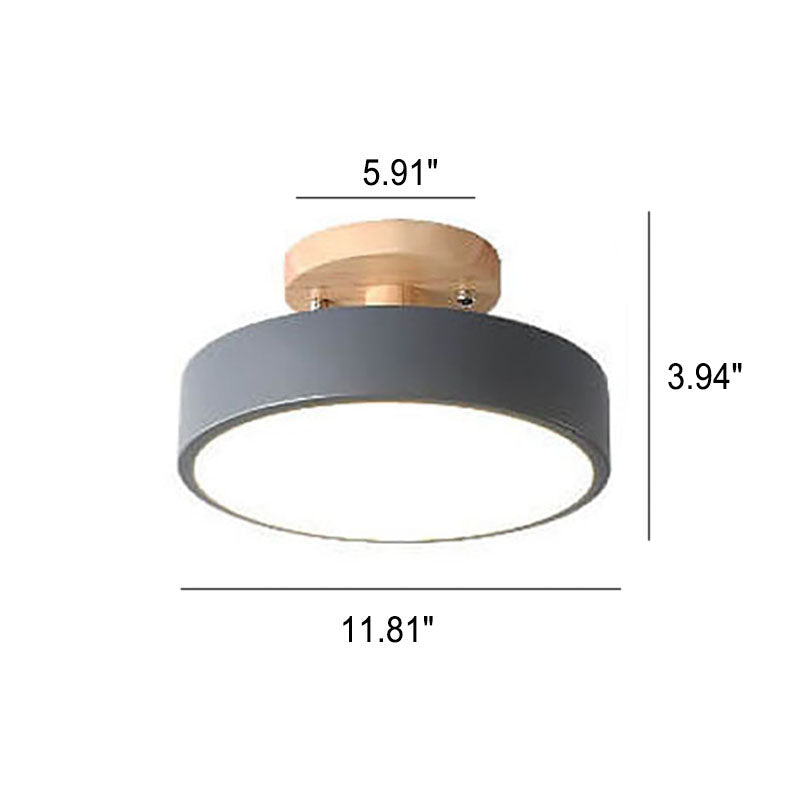 Skandinavische runde LED-Deckenleuchte mit halbem Abstand zur Decke