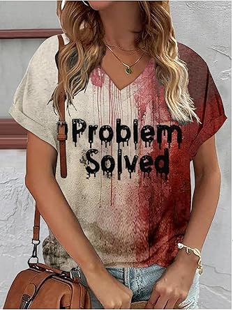 Hudson & Jurgen – Women’s V-Neck Scary Print Tee