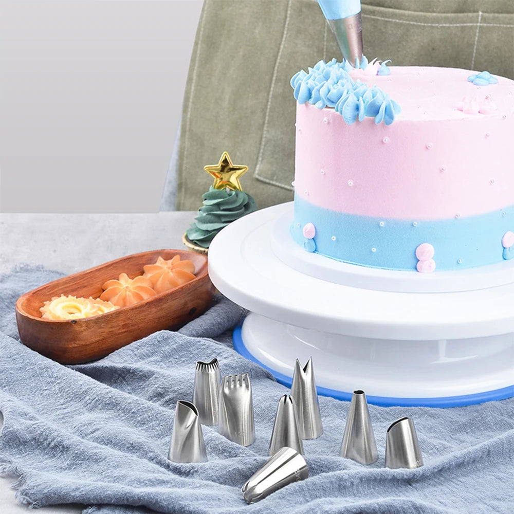 66/74-Piece Professional Cake Decorating Set – Stainless Steel Nozzles & Tools