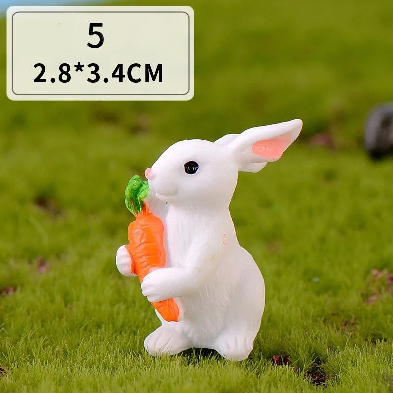 Mini Resin Bunny Figurine – 12 Styles Easter Rabbit Decoration for Garden, Cake & DIY Crafts