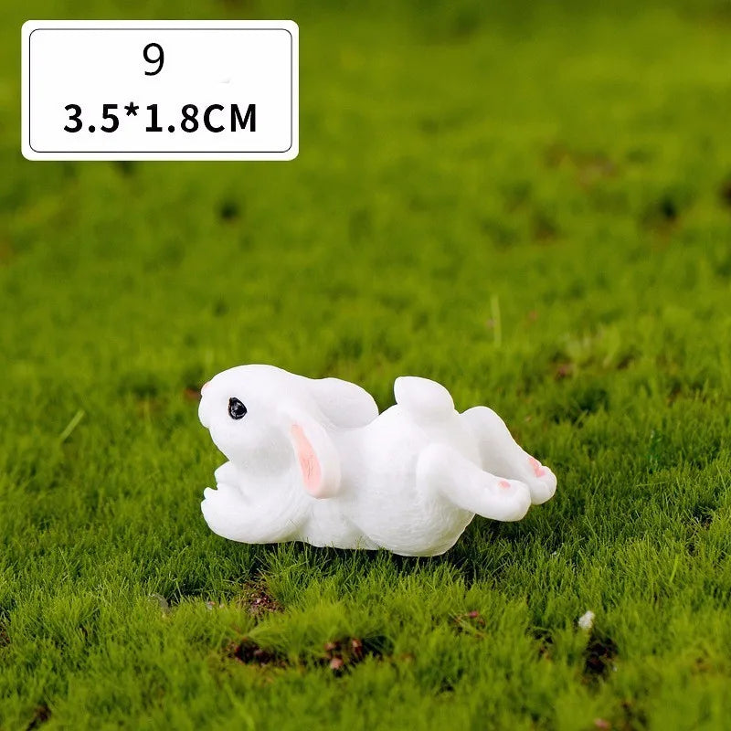 Mini Resin Bunny Figurine – 12 Styles Easter Rabbit Decoration for Garden, Cake & DIY Crafts