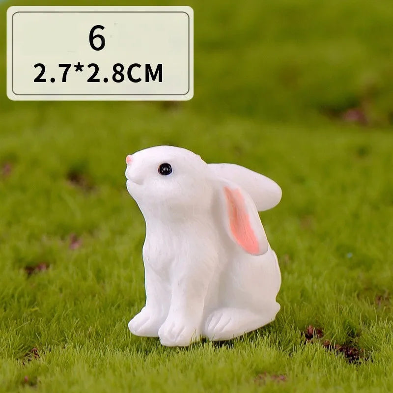 Mini Resin Bunny Figurine – 12 Styles Easter Rabbit Decoration for Garden, Cake & DIY Crafts
