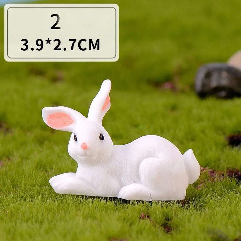 Mini Resin Bunny Figurine – 12 Styles Easter Rabbit Decoration for Garden, Cake & DIY Crafts