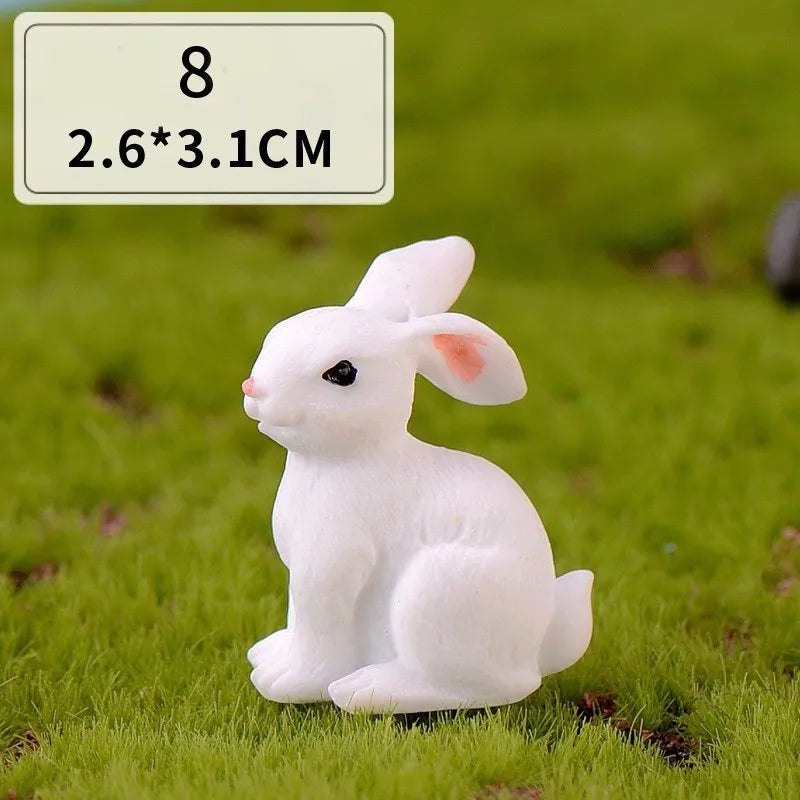 Mini Resin Bunny Figurine – 12 Styles Easter Rabbit Decoration for Garden, Cake & DIY Crafts