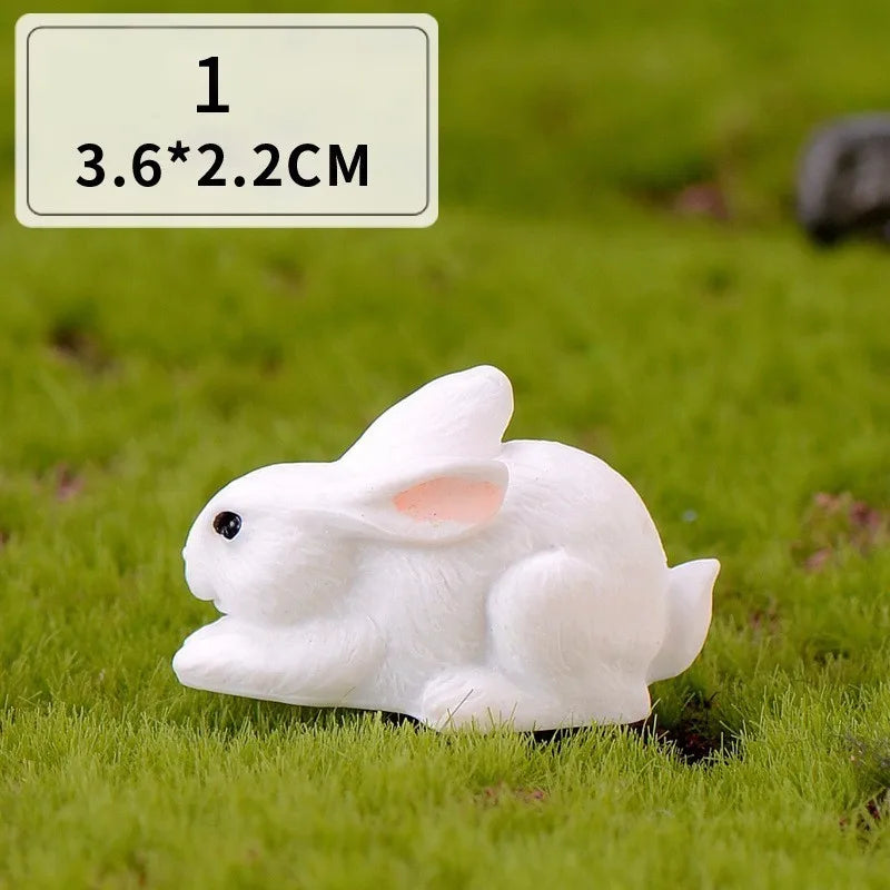 Mini Resin Bunny Figurine – 12 Styles Easter Rabbit Decoration for Garden, Cake & DIY Crafts