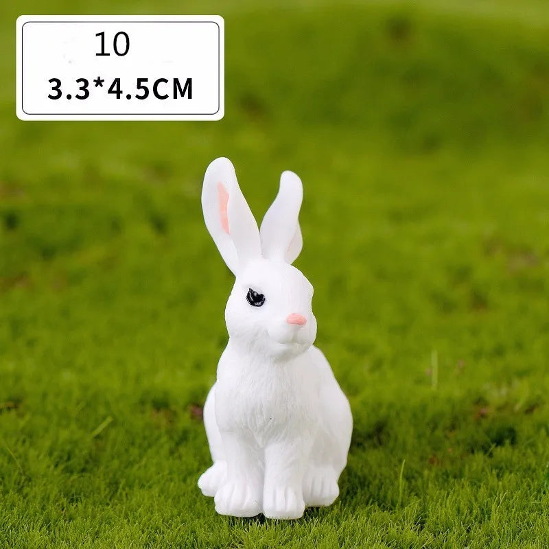 Mini Resin Bunny Figurine – 12 Styles Easter Rabbit Decoration for Garden, Cake & DIY Crafts