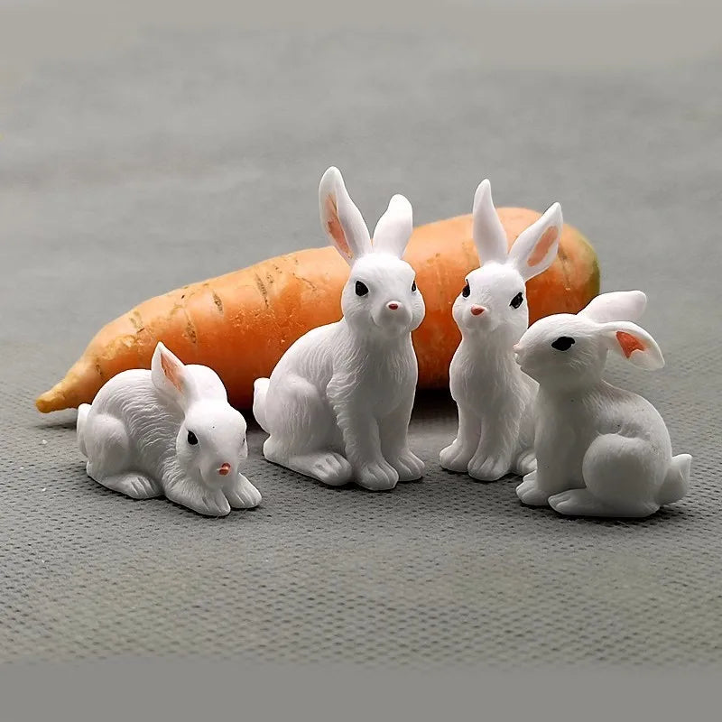 Mini Resin Bunny Figurine – 12 Styles Easter Rabbit Decoration for Garden, Cake & DIY Crafts