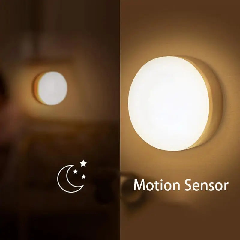 LED Smart Human Body Sensor Night Light – Wireless, USB Rechargeable, Motion-Activated