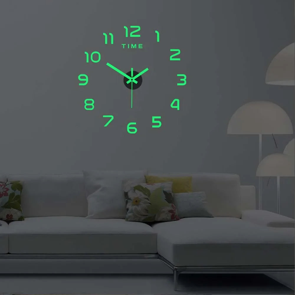 Luminous 3D DIY Wall Clock – Modern Home Décor