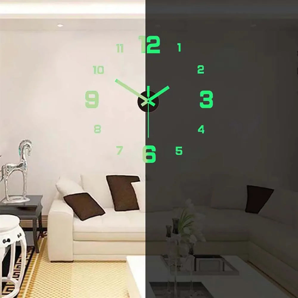 Luminous 3D DIY Wall Clock – Modern Home Décor