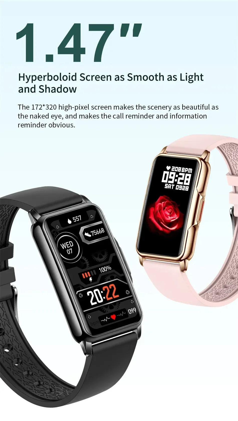 Smart Watch für Männer & Frauen – Voller Touch Fitness Tracker