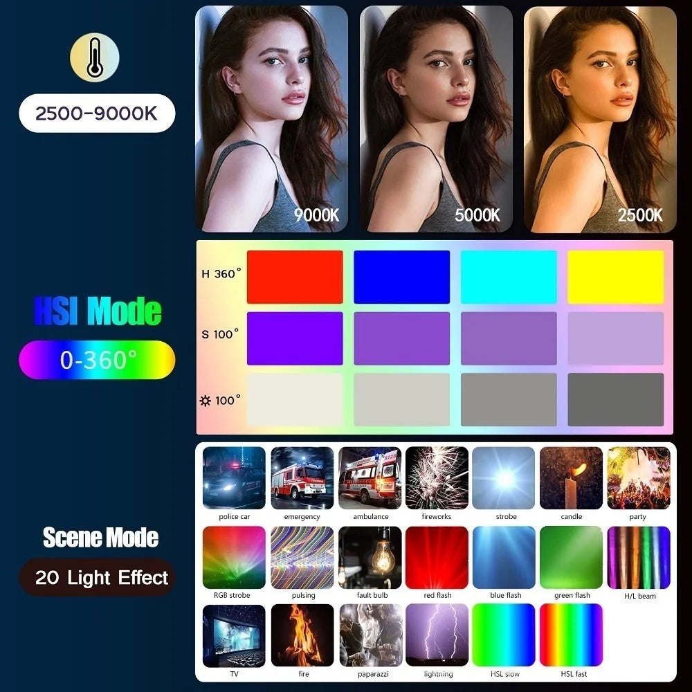 Handheld RGB LED Light Wand – 50CM Photography Studio Lamp