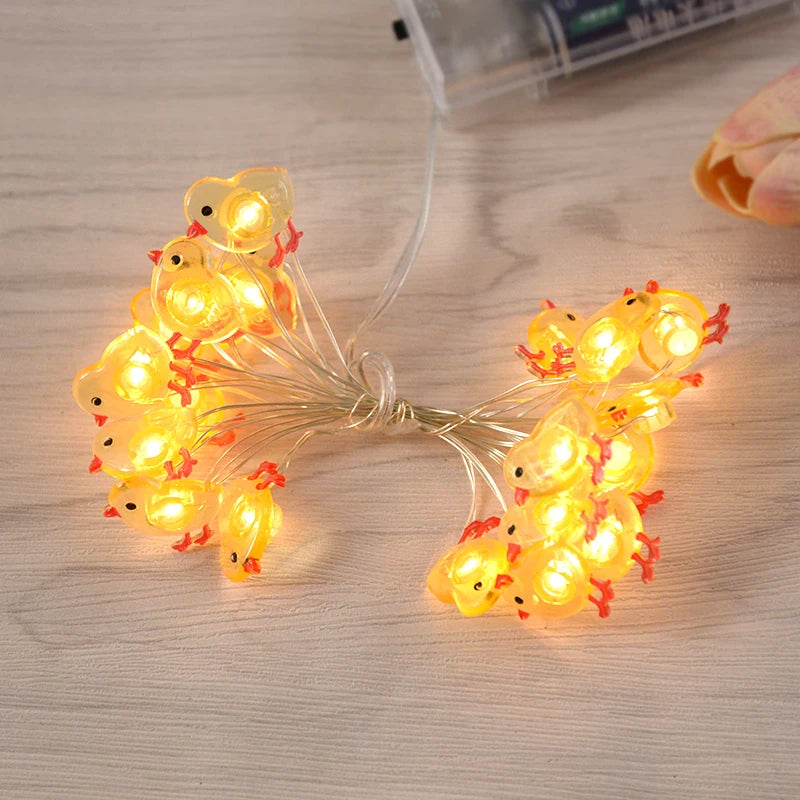 Easter Bunny and Carrot LED String Lights