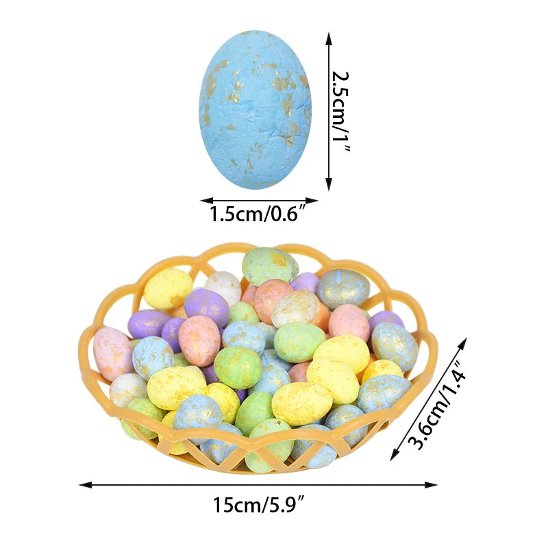 50Pcs Mini Foam Easter Eggs
