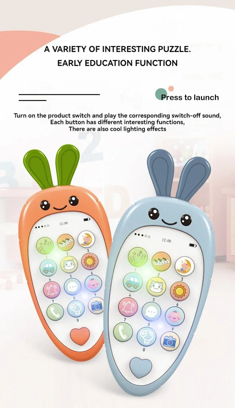 Cartoon Radish Toy Phone – Educational & Interactive Learning for Kids