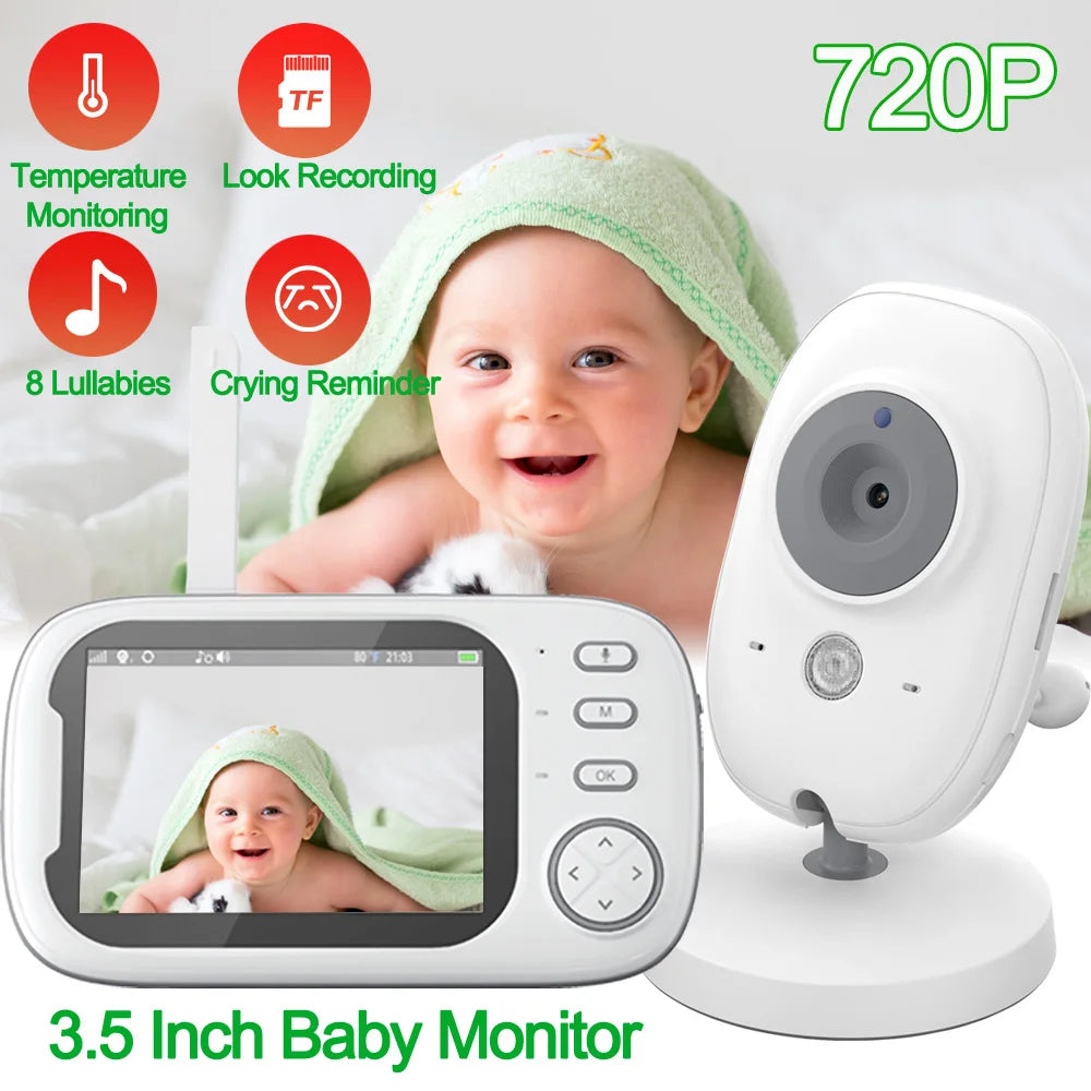 3.5-Inch Wireless Video Baby Monitor – Night Vision & Two-Way Audio