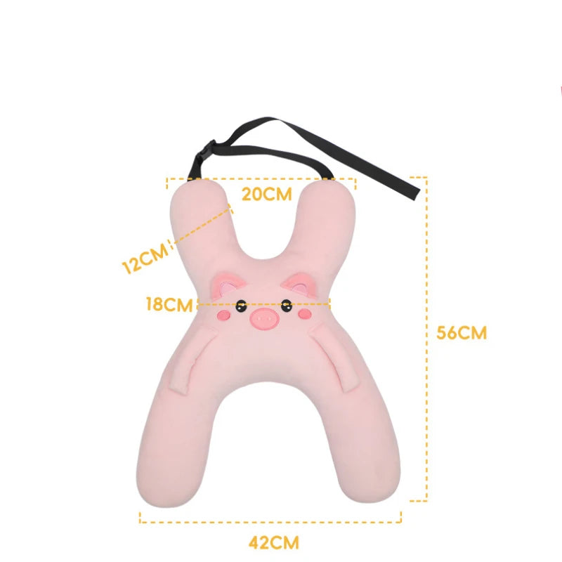 Kids Car Neck Pillow with Seat Belt Safety Sleep Aid Prevent Leaning Head Back
