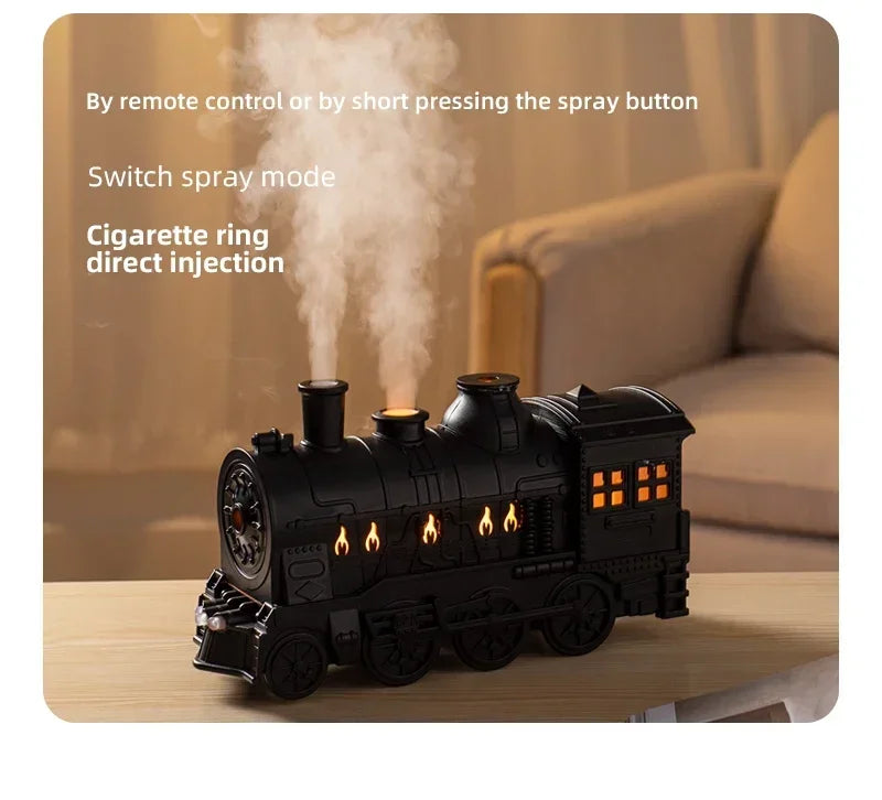 Mini Train-Shaped Aromatherapy Essential Oil Diffuser & Ultrasonic Cool Mist Humidifier