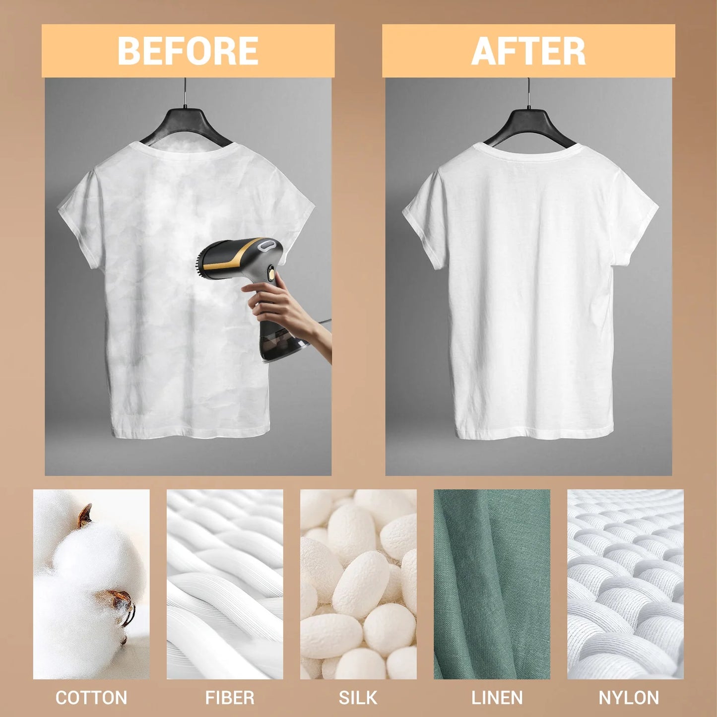 1500W Handheld Garment Steamer – Fast-Heat Portable Steam Iron for Home & Travel