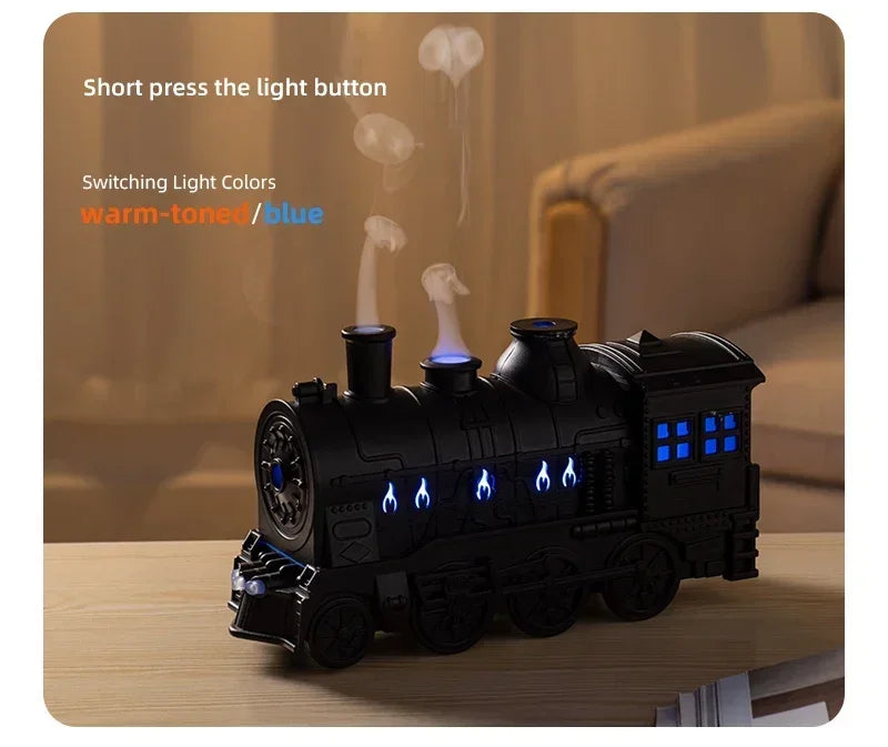 Mini Train-Shaped Aromatherapy Essential Oil Diffuser & Ultrasonic Cool Mist Humidifier