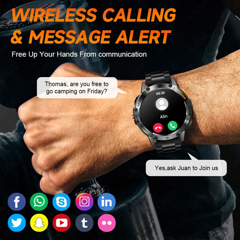 AMOLED Smart Watch – Waterproof Fitness Tracker with Bluetooth Calling