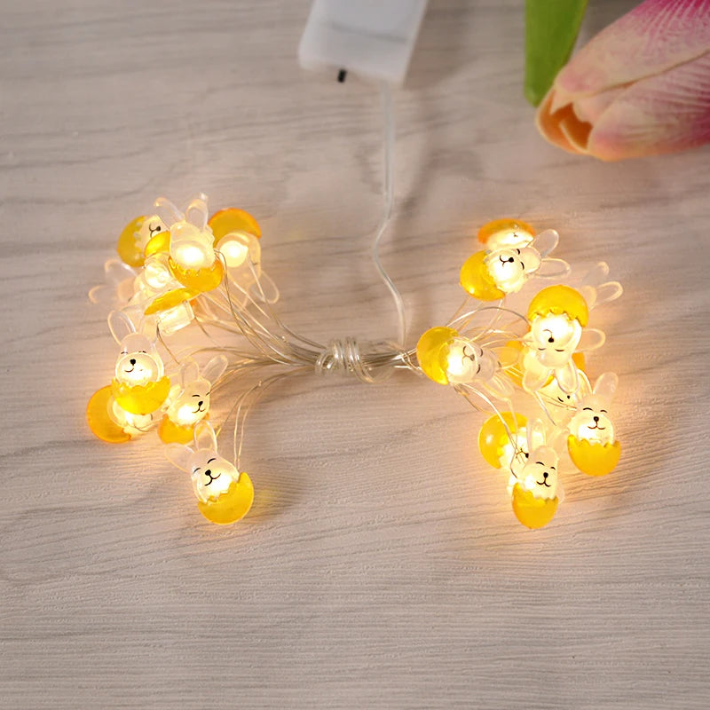 Easter Bunny and Carrot LED String Lights