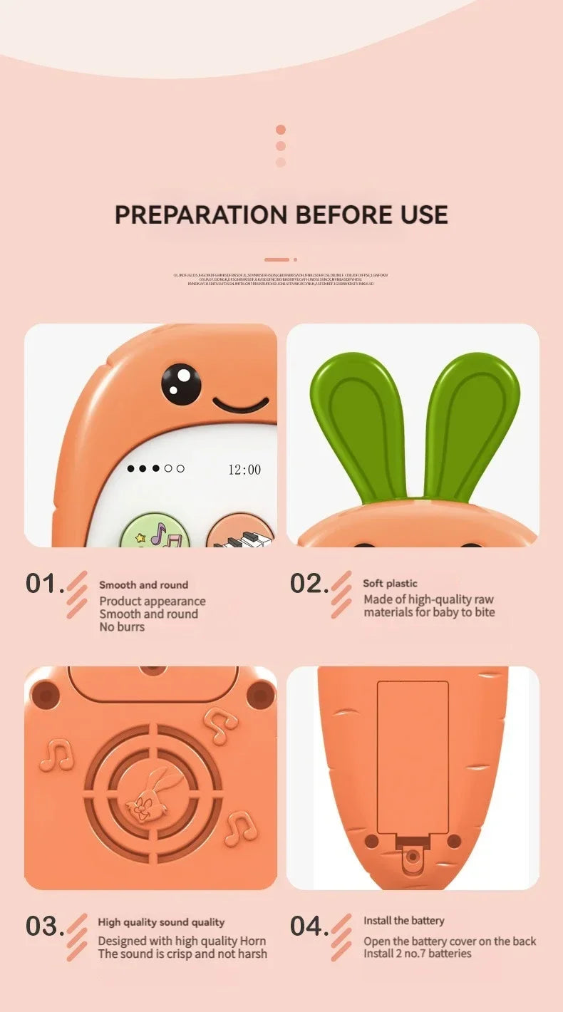 Cartoon Radish Toy Phone – Educational & Interactive Learning for Kids