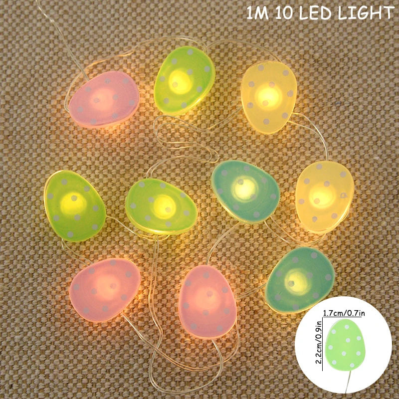 Easter Bunny and Carrot LED String Lights