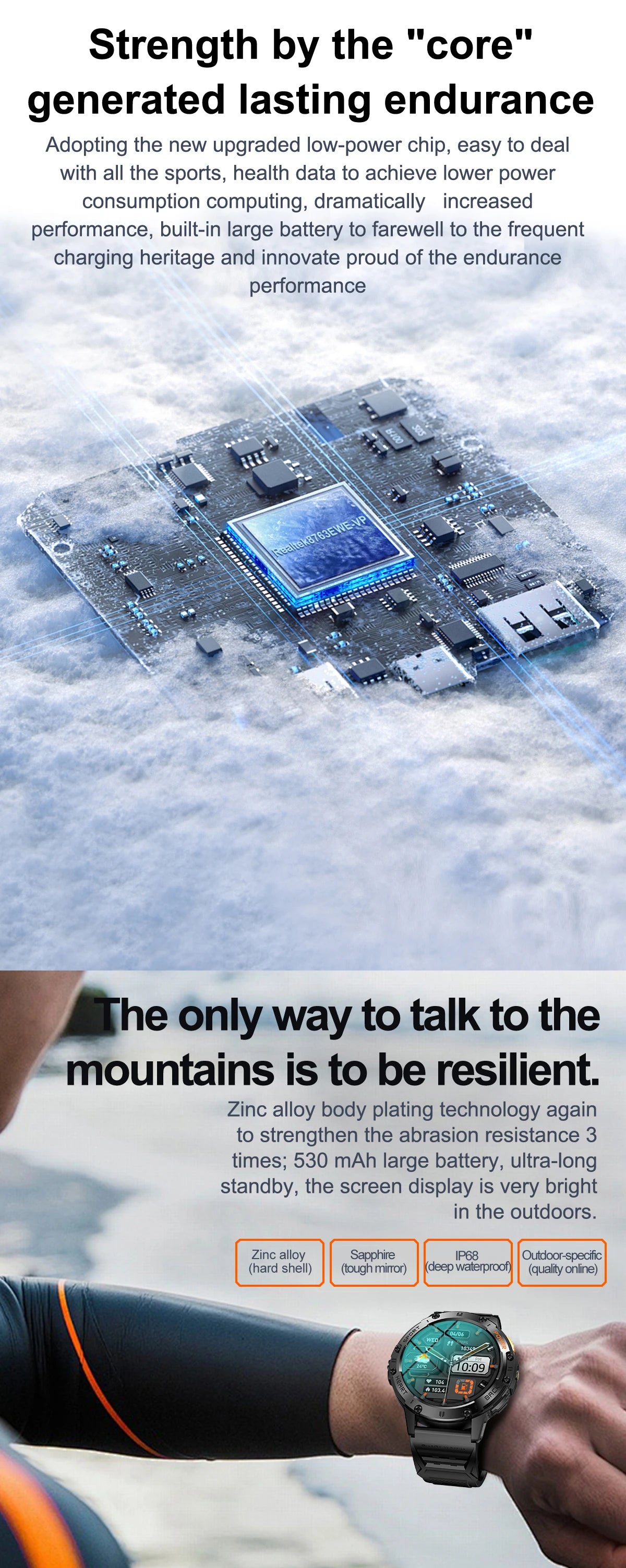 AMOLED Smart Watch – Waterproof Fitness Tracker with Bluetooth Calling