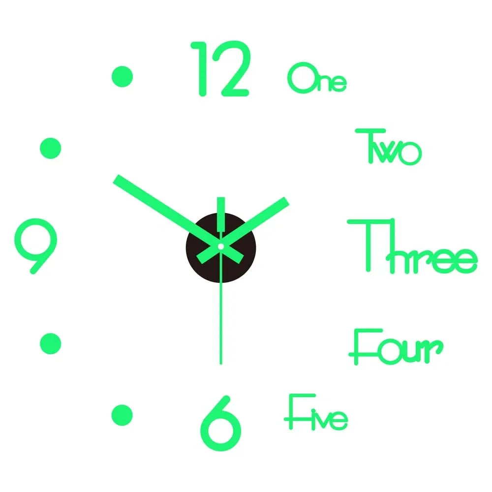 Luminous 3D DIY Wall Clock – Modern Home Décor