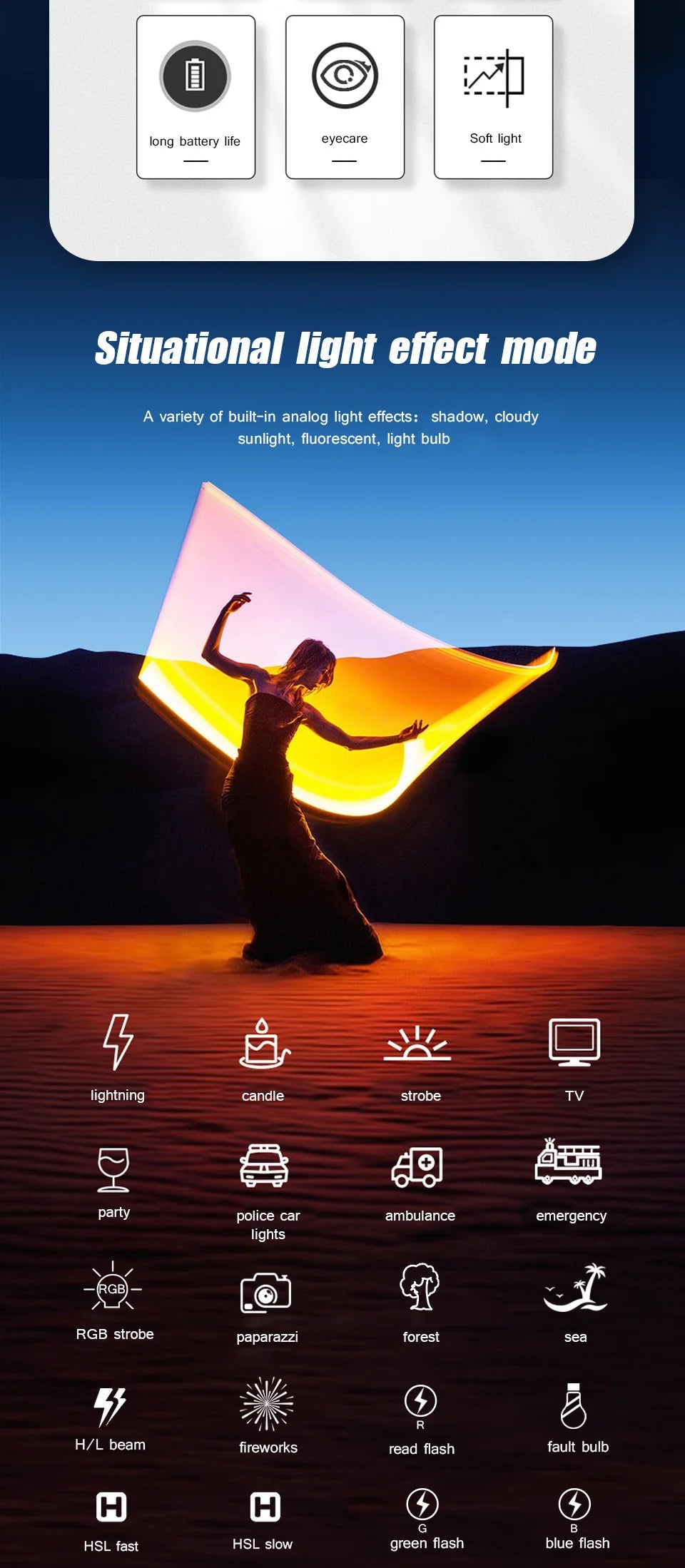 Handheld RGB LED Light Wand – 50CM Photography Studio Lamp