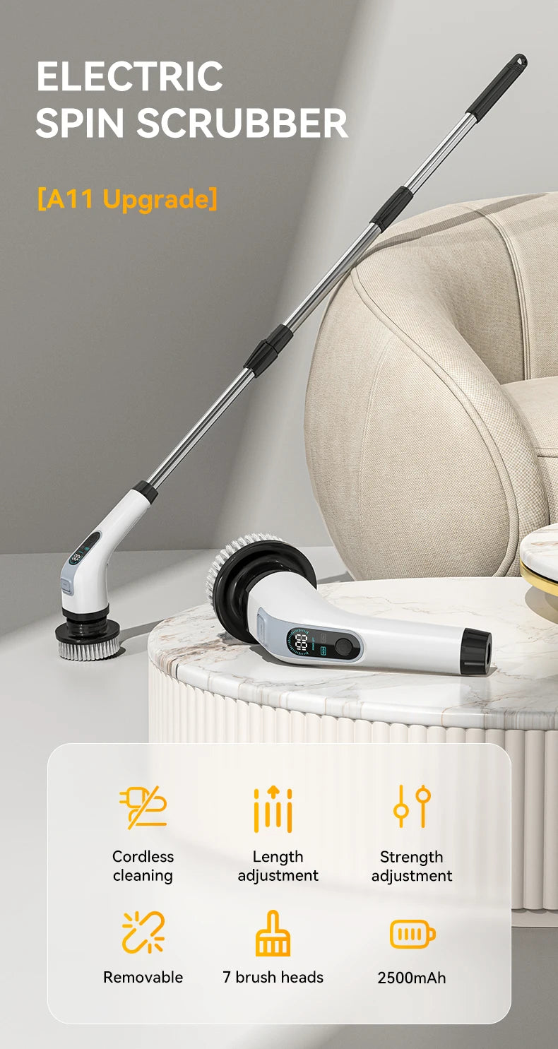 Cordless Electric Cleaning Brush – Powerful Spin Scrubber for Bathroom & Kitchen
