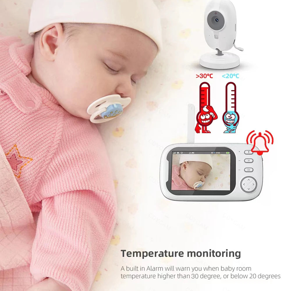3.5-Inch Wireless Video Baby Monitor – Night Vision & Two-Way Audio