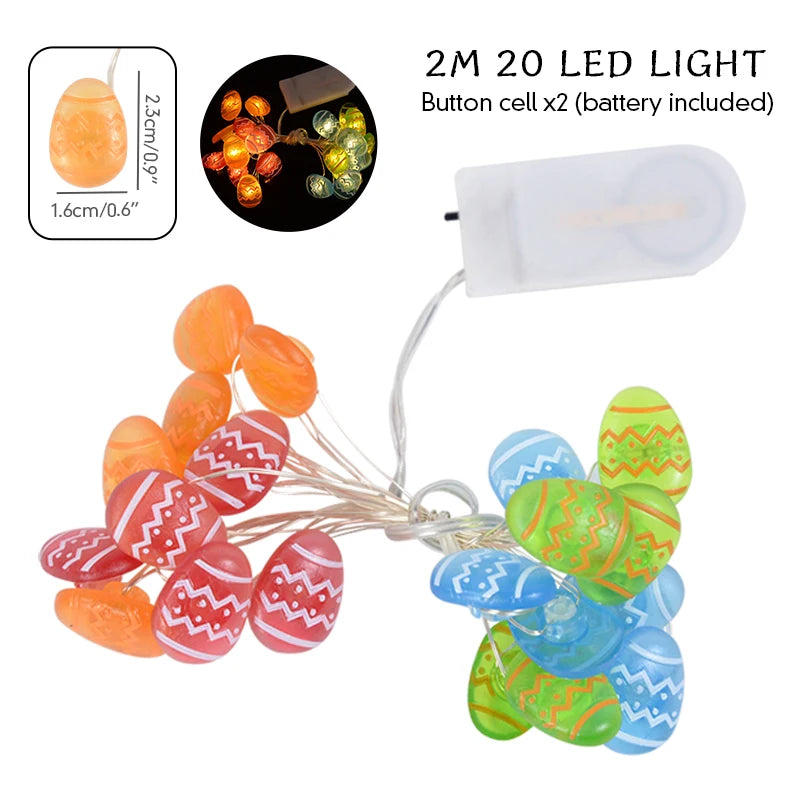 Easter Bunny and Carrot LED String Lights