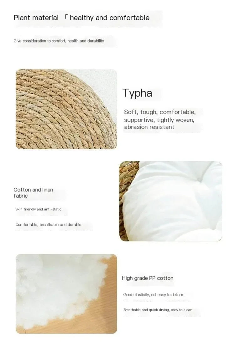 Hand-Woven Rattan Cat Nest – Cozy & Breathable for All Seasons