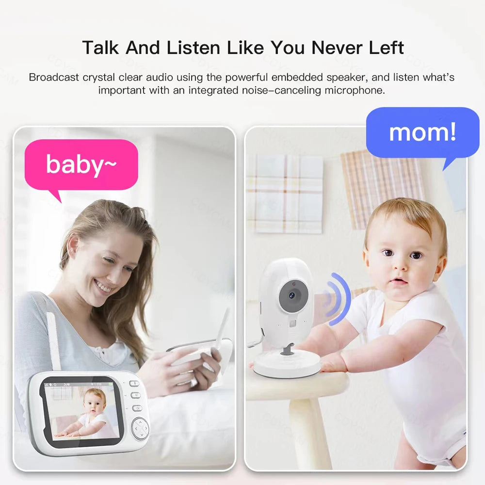 3.5-Inch Wireless Video Baby Monitor – Night Vision & Two-Way Audio