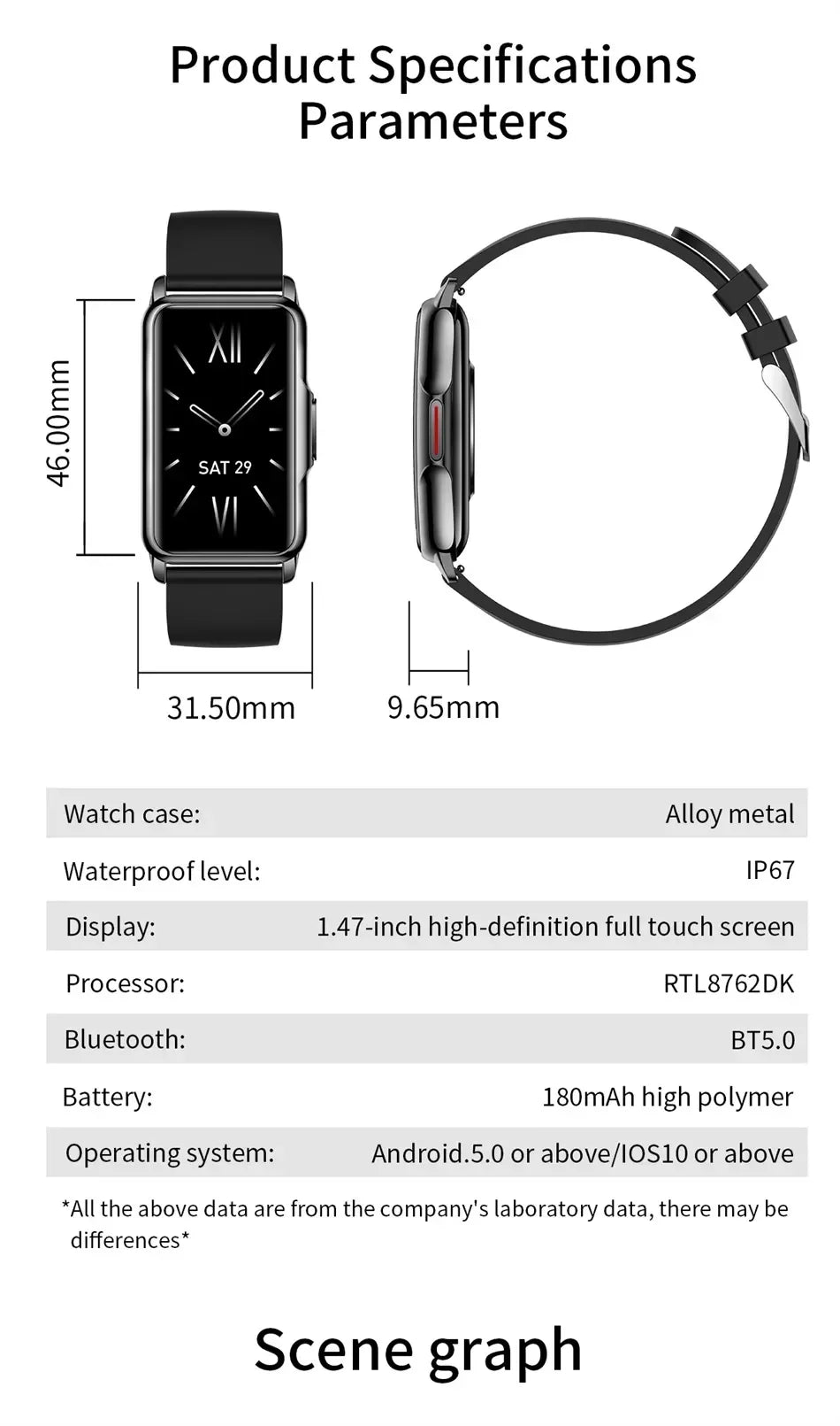 Smart Watch für Männer & Frauen – Voller Touch Fitness Tracker