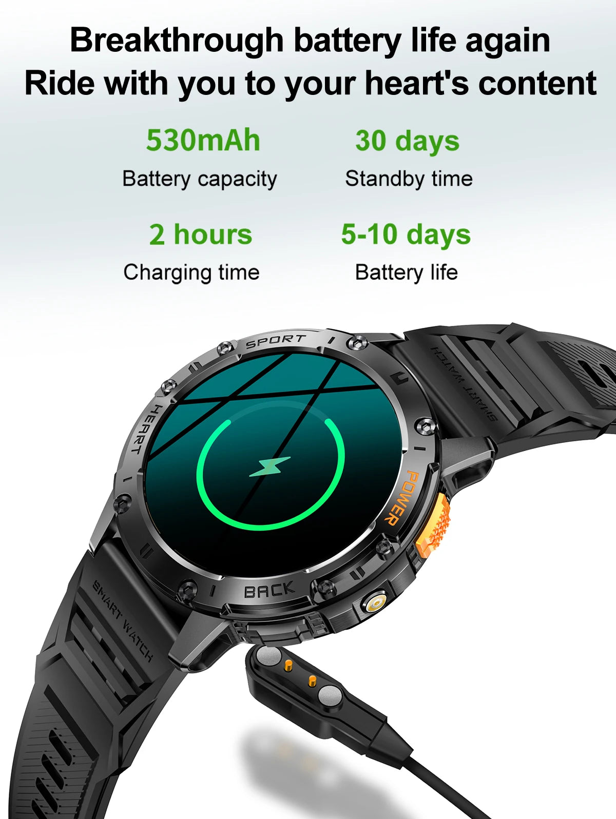 AMOLED Smart Watch – Waterproof Fitness Tracker with Bluetooth Calling