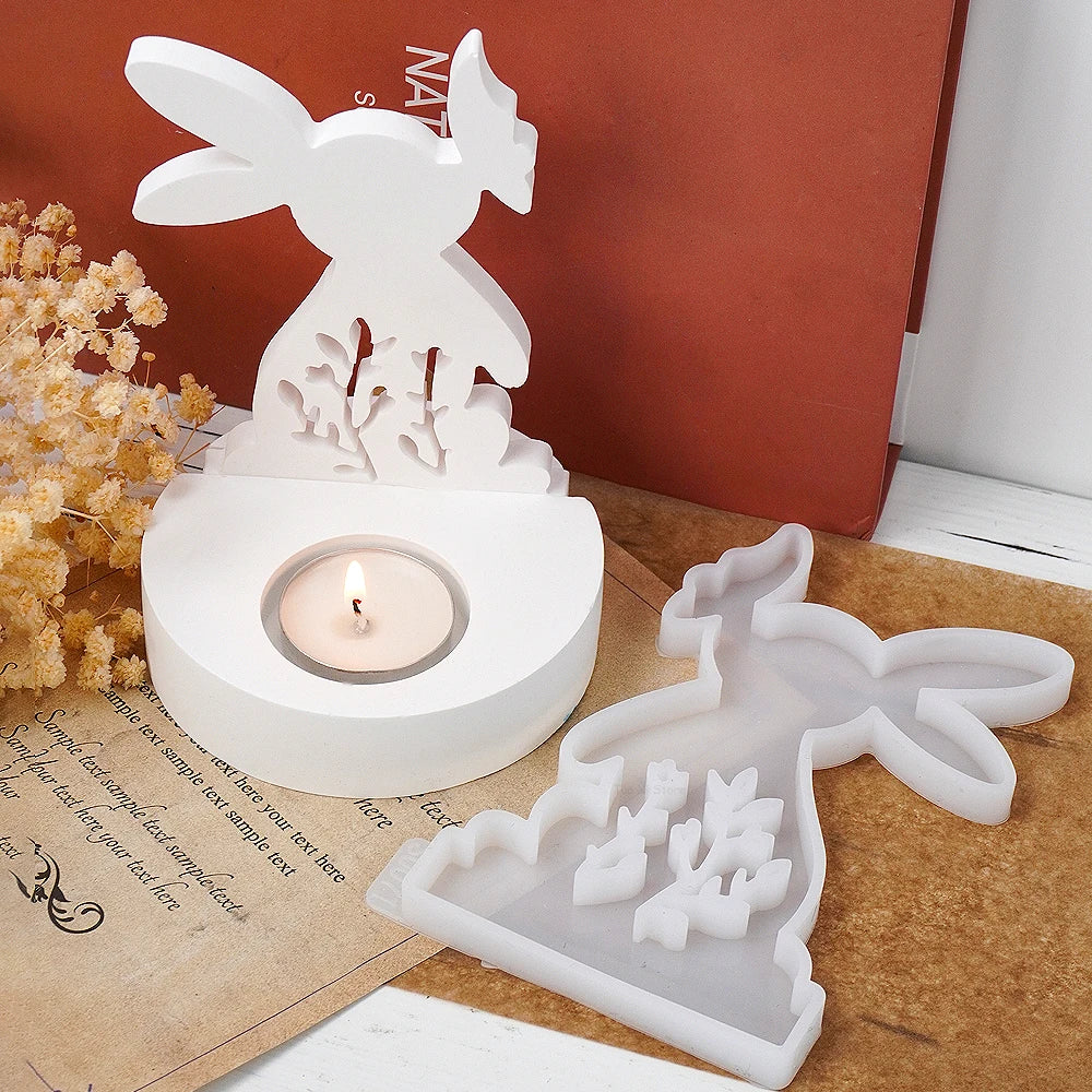 DIY Rabbit & Butterfly Candle Holder Silicone Mold
