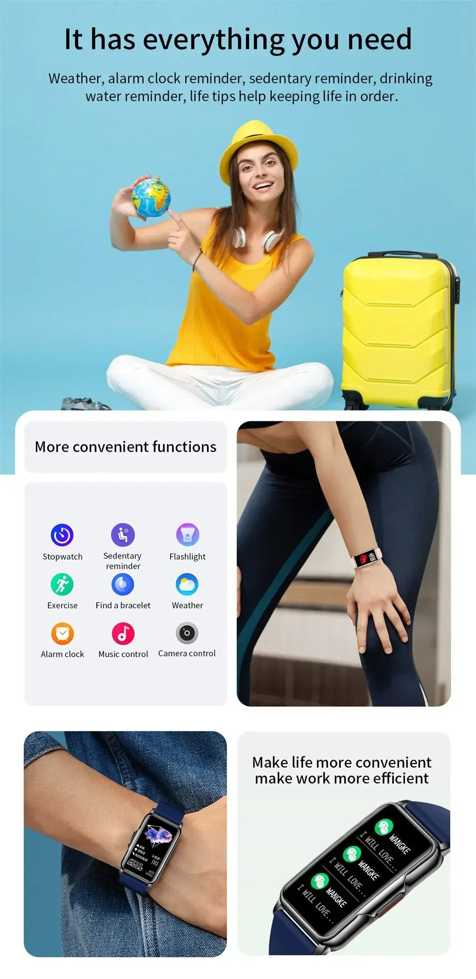 Smart Watch für Männer & Frauen – Voller Touch Fitness Tracker