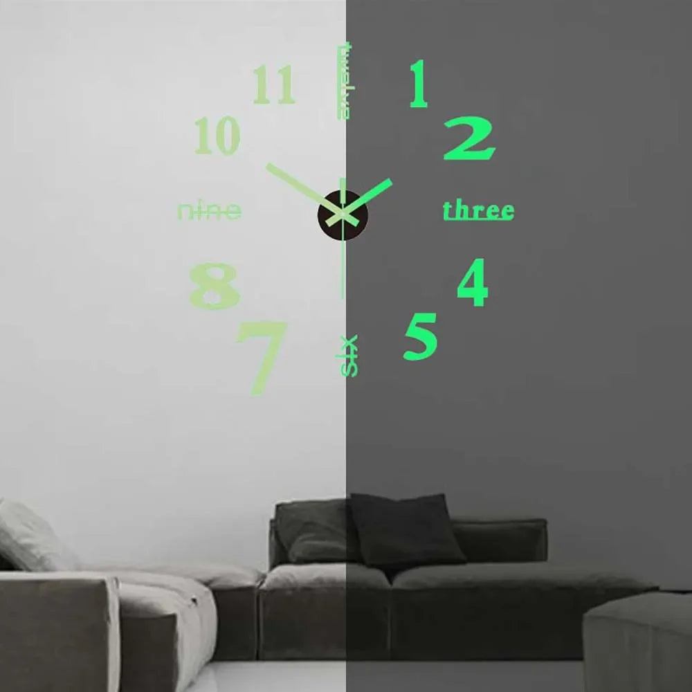 Luminous 3D DIY Wall Clock – Modern Home Décor