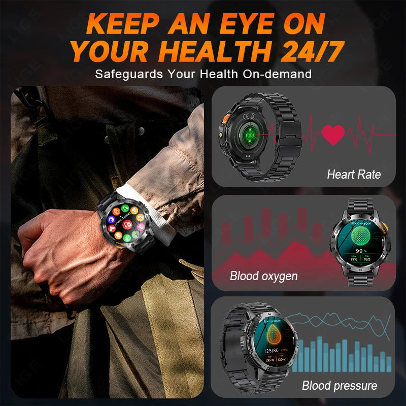 AMOLED Smart Watch – Waterproof Fitness Tracker with Bluetooth Calling