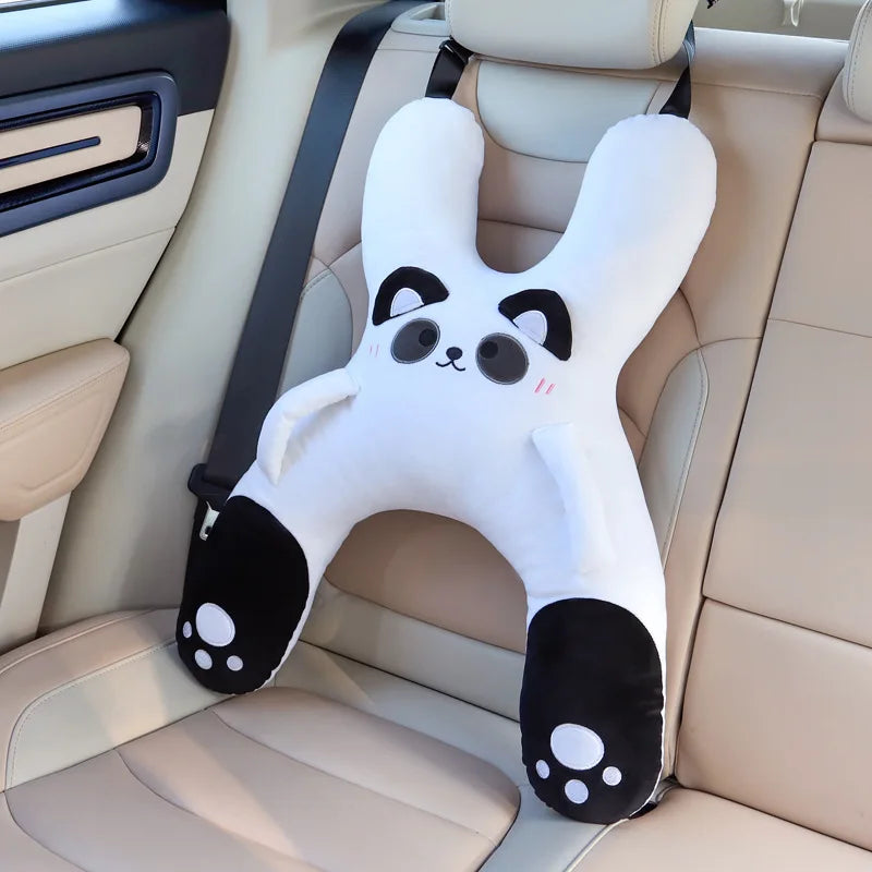 Kids Car Neck Pillow with Seat Belt Safety Sleep Aid Prevent Leaning Head Back