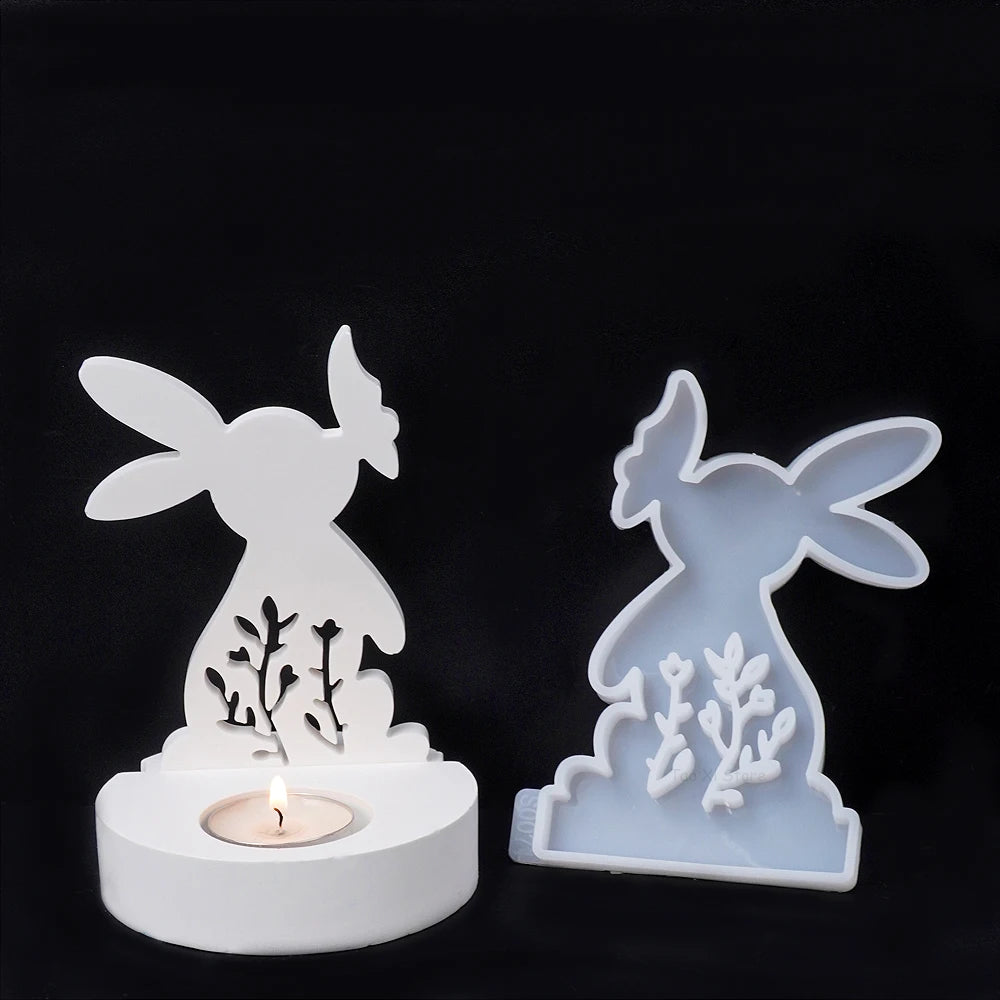 DIY Rabbit & Butterfly Candle Holder Silicone Mold