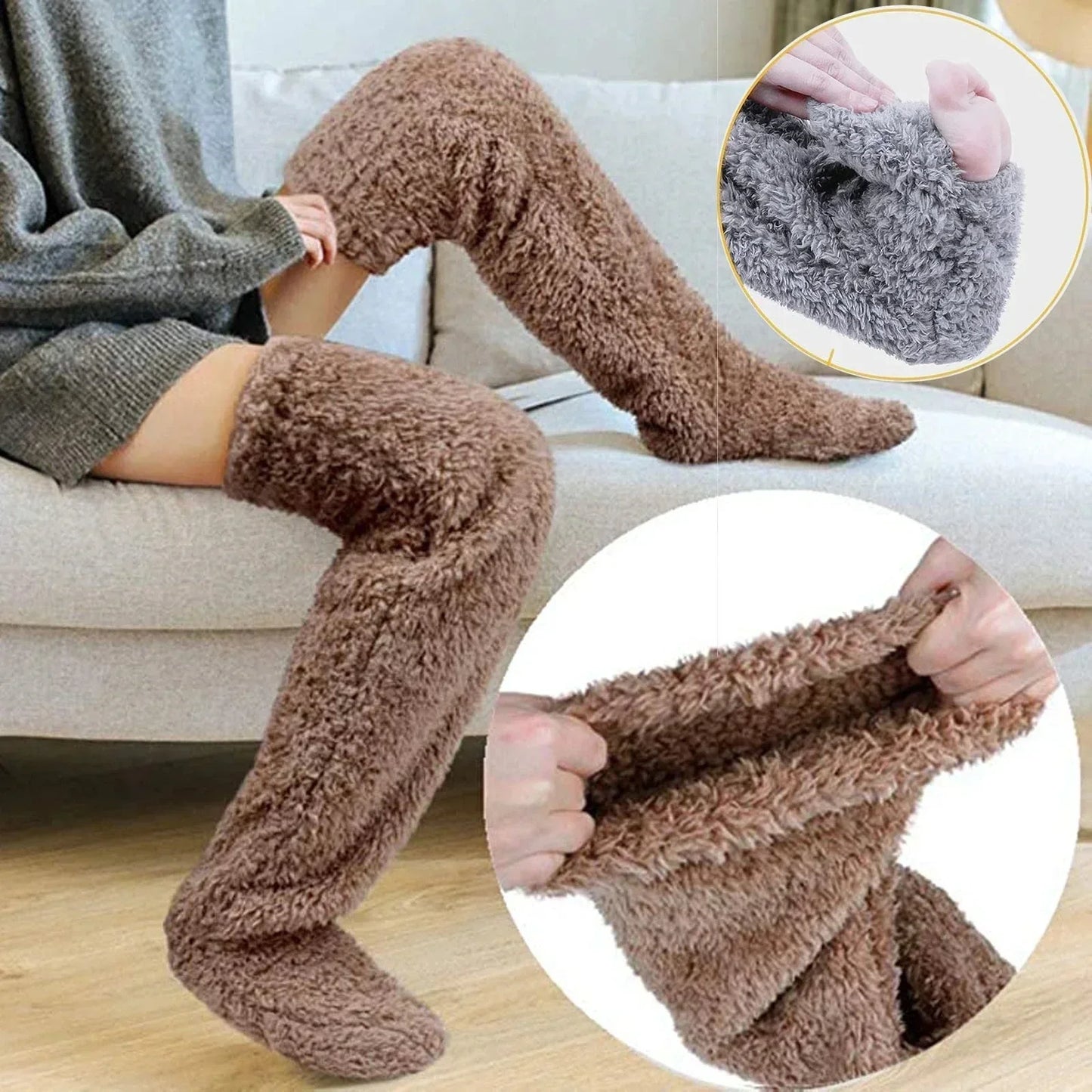 Warme winter pluche lange sokken