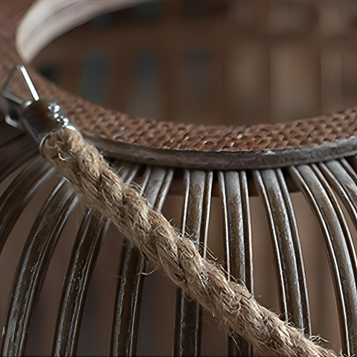 Handmade Bamboo Hanging Candle Lantern Candleholder
