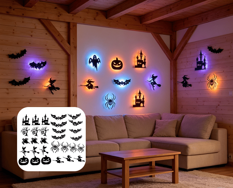 Hudson & Jurgen – Kabellose Halloween-LED-Wanddekorationen